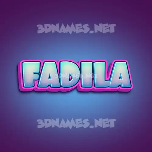fadila in Phat Purple style - 3D name wallpaper
