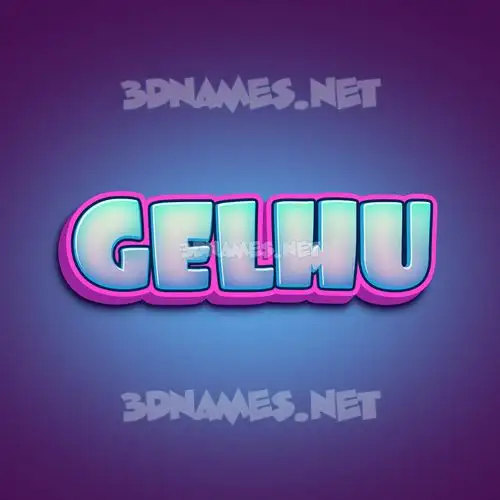 gelhu in Phat Purple style - 3D name wallpaper