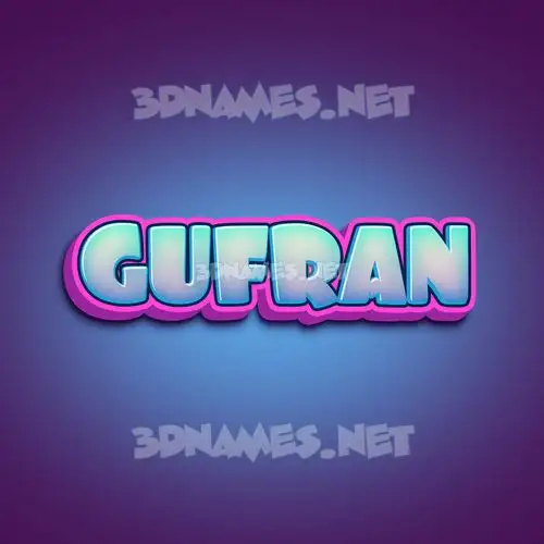 gufran in Phat Purple style - 3D name wallpaper
