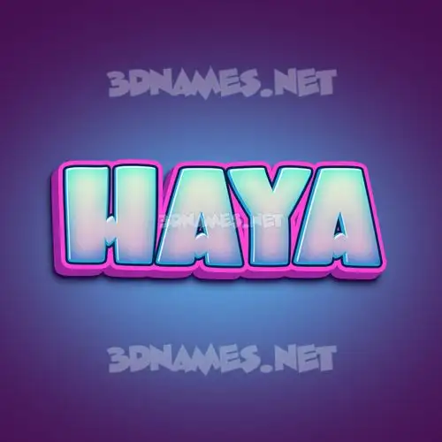 haya in Phat Purple style - 3D name wallpaper