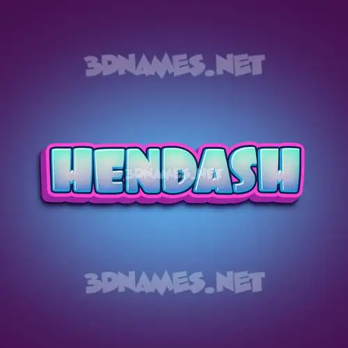 hendash in Phat Purple style - 3D name wallpaper