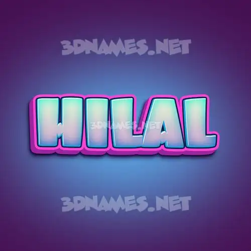 hilal in Phat Purple style - 3D name wallpaper hilal in Phat Purple style - 3D name wallpaper
