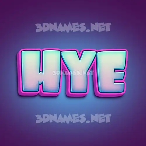 hye in Phat Purple style - 3D name wallpaper