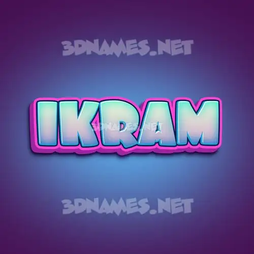 ikram in Phat Purple style - 3D name wallpaper