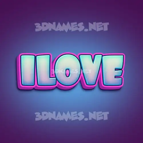 ilove in Phat Purple style - 3D name wallpaper