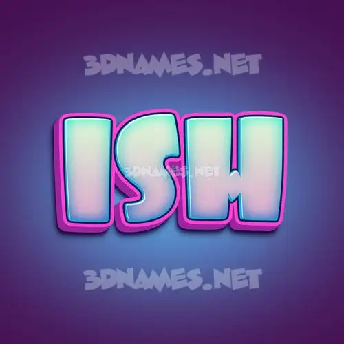 ish in Phat Purple style - 3D name wallpaper