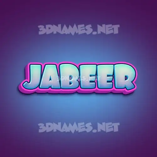 jabeer in Phat Purple style - 3D name wallpaper