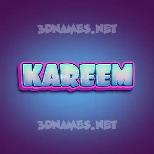 kareem in Phat Purple style - 3D name wallpaper