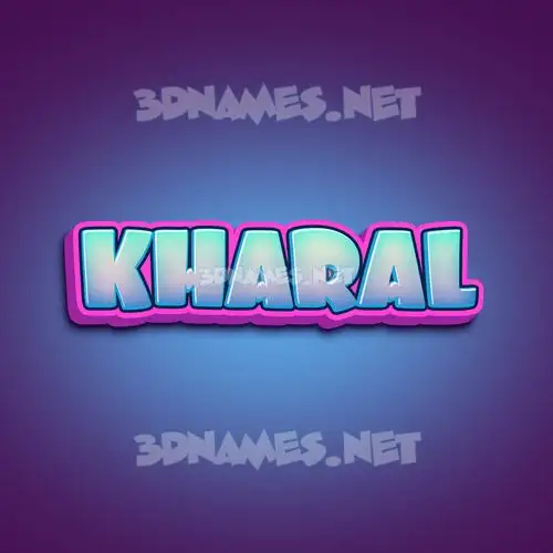 kharal in Phat Purple style - 3D name wallpaper