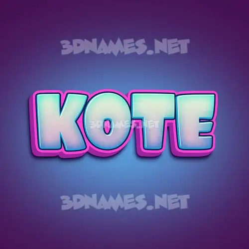 kote in Phat Purple style - 3D name wallpaper kote in Phat Purple style - 3D name wallpaper