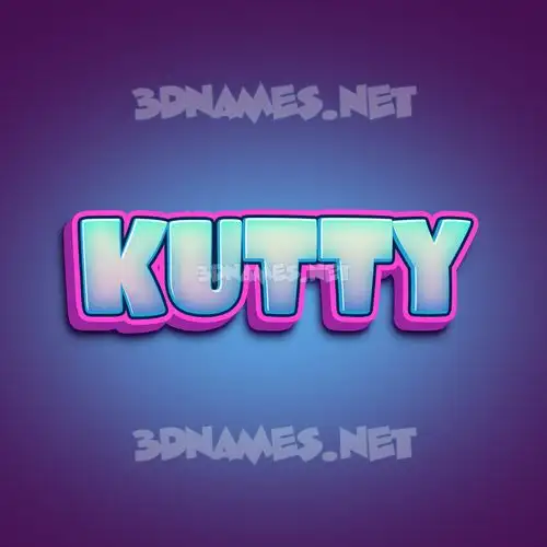 kutty in Phat Purple style - 3D name wallpaper