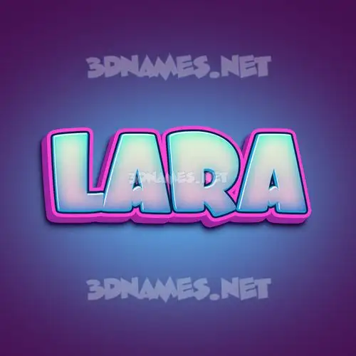 lara in Phat Purple style - 3D name wallpaper