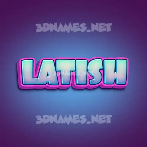 latish in Phat Purple style - 3D name wallpaper
