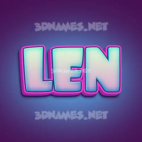 len in Phat Purple style - 3D name wallpaper len in Phat Purple style - 3D name wallpaper