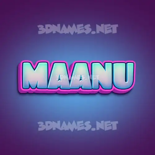 maanu in Phat Purple style - 3D name wallpaper