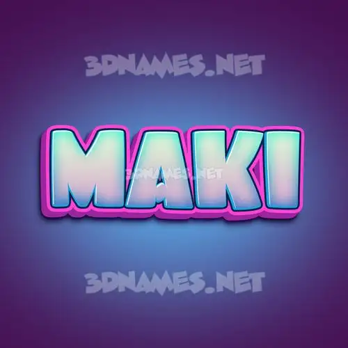 maki in Phat Purple style - 3D name wallpaper