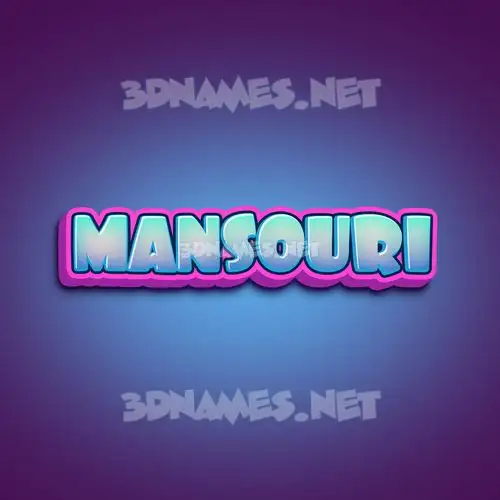 mansouri in Phat Purple style - 3D name wallpaper