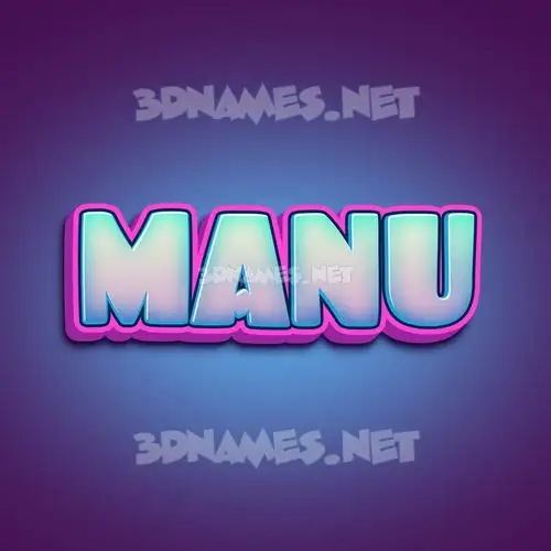 manu in Phat Purple style - 3D name wallpaper
