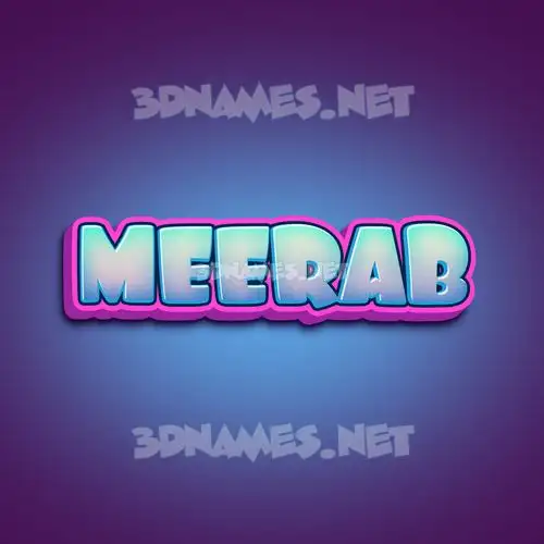 meerab in Phat Purple style - 3D name wallpaper
