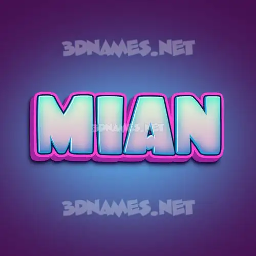 mian in Phat Purple style - 3D name wallpaper mian in Phat Purple style - 3D name wallpaper