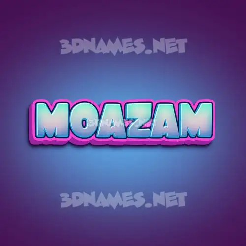 moazam in Phat Purple style - 3D name wallpaper