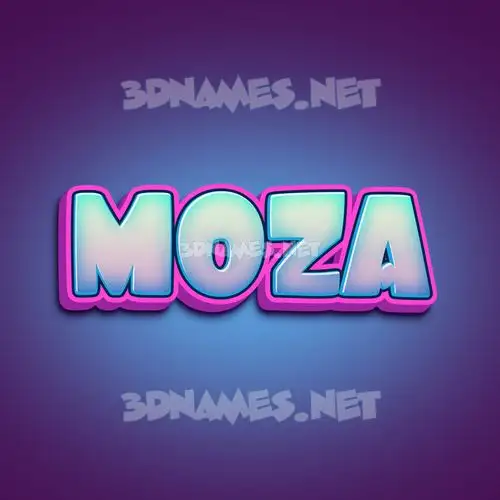 moza in Phat Purple style - 3D name wallpaper