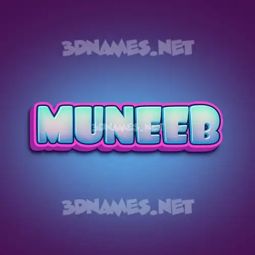 muneeb in Phat Purple style - 3D name wallpaper