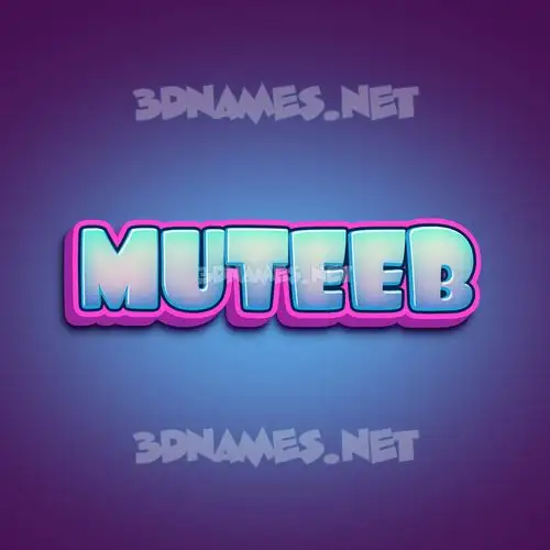 muteeb in Phat Purple style - 3D name wallpaper