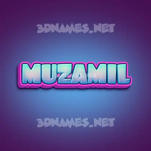 muzamil in Phat Purple style - 3D name wallpaper