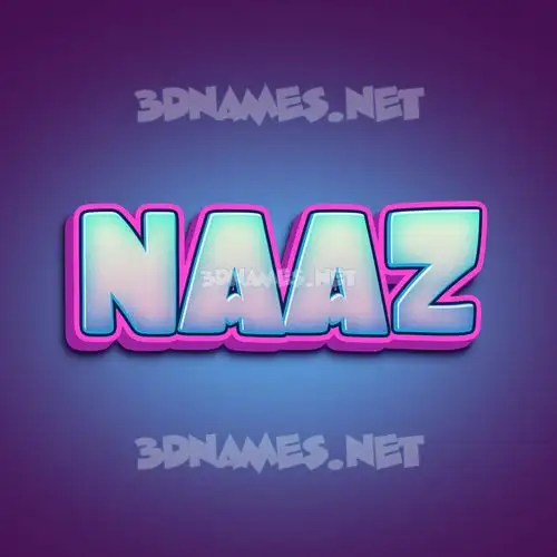 naaz in Phat Purple style - 3D name wallpaper