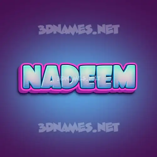 nadeem in Phat Purple style - 3D name wallpaper