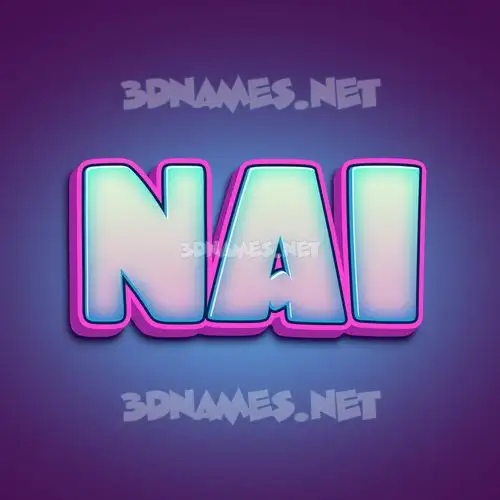 nai in Phat Purple style - 3D name wallpaper
