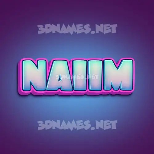 naiim in Phat Purple style - 3D name wallpaper