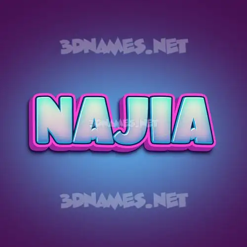 najia in Phat Purple style - 3D name wallpaper