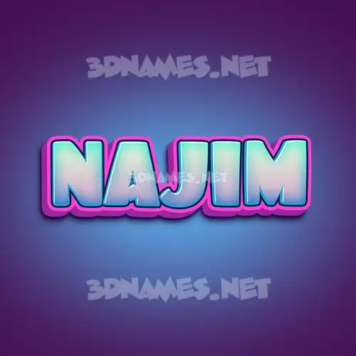 najim in Phat Purple style - 3D name wallpaper