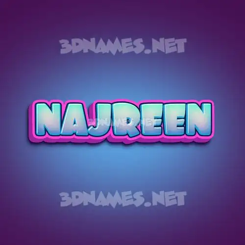 najreen in Phat Purple style - 3D name wallpaper