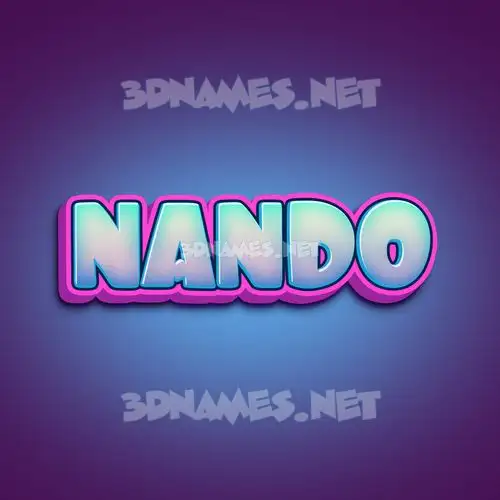 nando in Phat Purple style - 3D name wallpaper