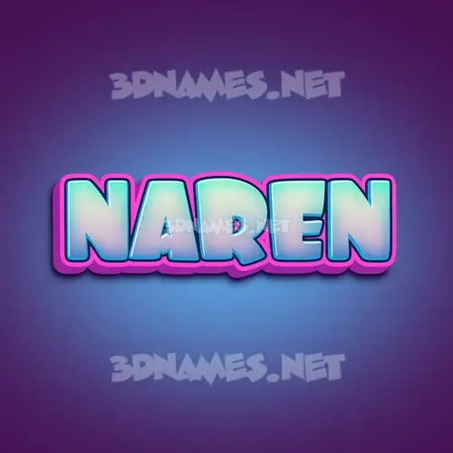 naren in Phat Purple style - 3D name wallpaper