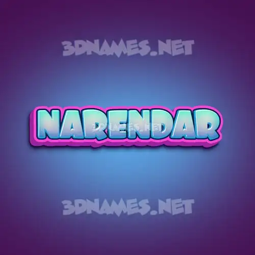 narendar in Phat Purple style - 3D name wallpaper