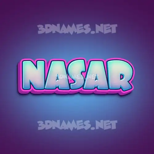 nasar in Phat Purple style - 3D name wallpaper