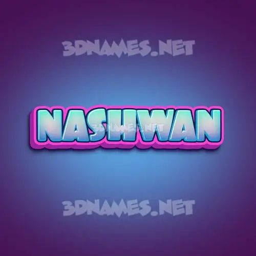 nashwan in Phat Purple style - 3D name wallpaper