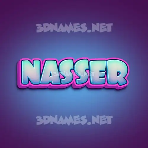 nasser in Phat Purple style - 3D name wallpaper