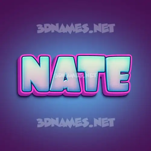 nate in Phat Purple style - 3D name wallpaper