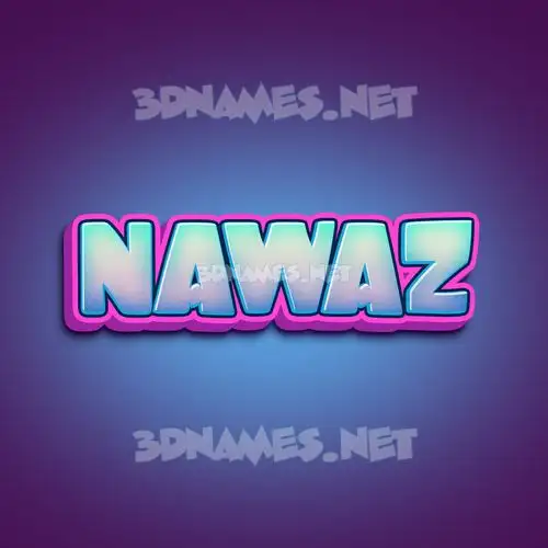 nawaz in Phat Purple style - 3D name wallpaper