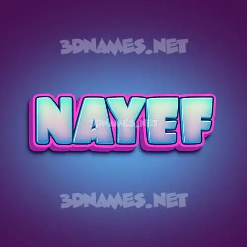 nayef in Phat Purple style - 3D name wallpaper