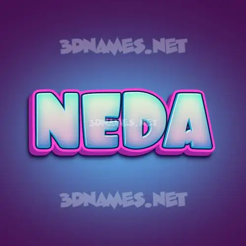 neda in Phat Purple style - 3D name wallpaper