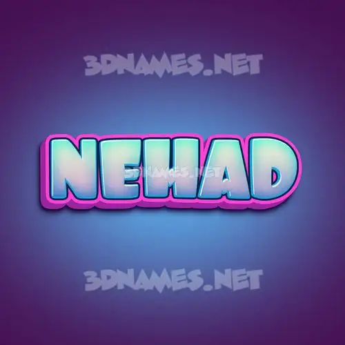 nehad in Phat Purple style - 3D name wallpaper