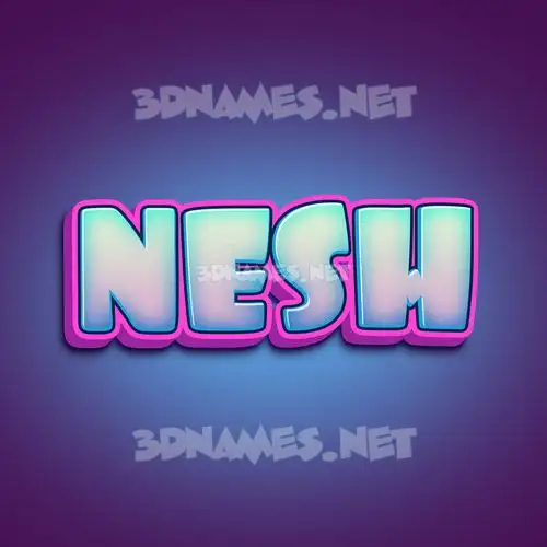 nesh in Phat Purple style - 3D name wallpaper
