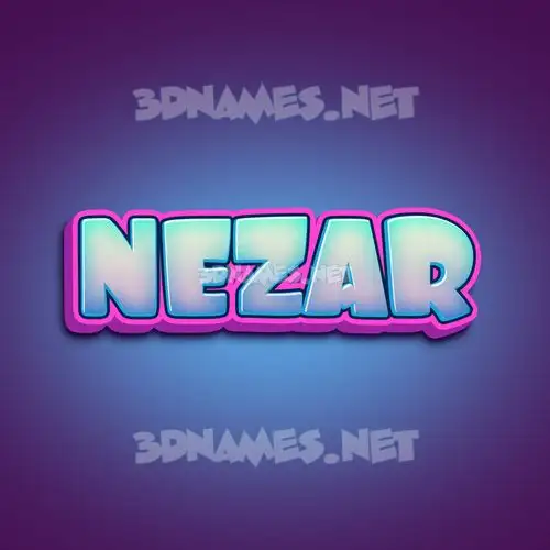 nezar in Phat Purple style - 3D name wallpaper