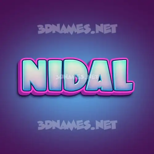 nidal in Phat Purple style - 3D name wallpaper nidal in Phat Purple style - 3D name wallpaper